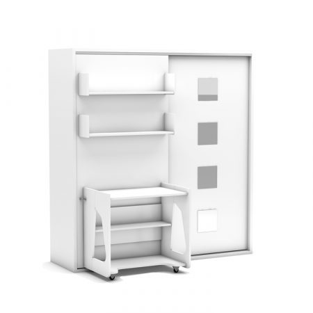 Bedkasten met een bureau