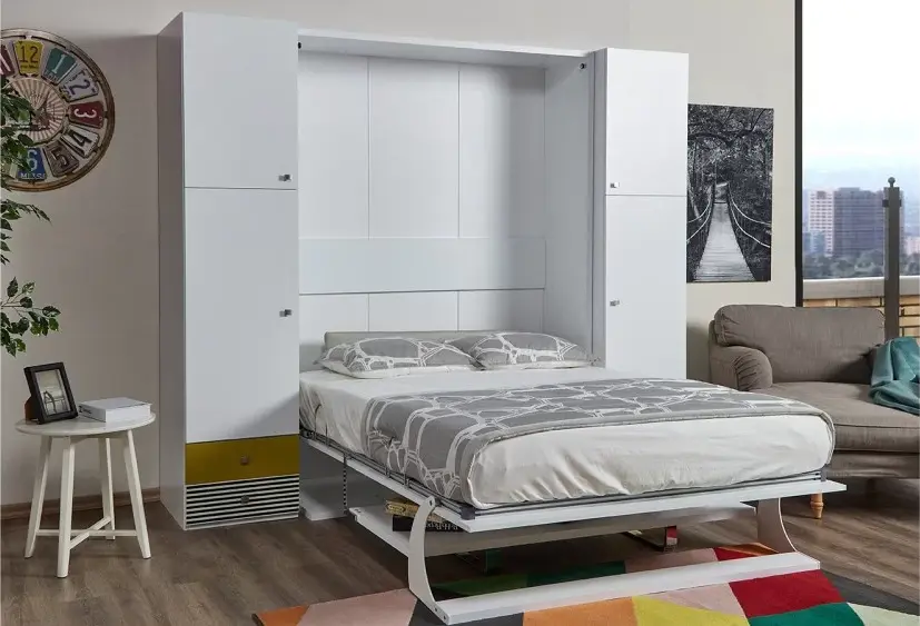 goedkope tweepersoons bedkast met bureau