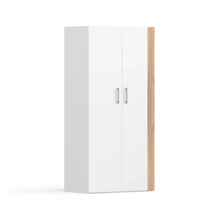 Kledingkast voor bij bedkast 208 cm hoog wit/bruin