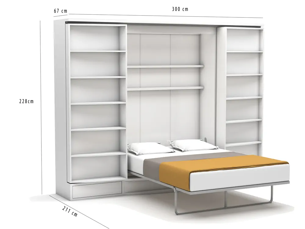 Tweepersoons bedkast Suit 140x200 cm bruin - Afbeelding 3